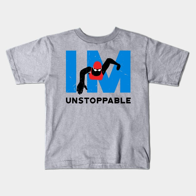 Womens swimming IM unstoppable Kids T-Shirt by atomguy